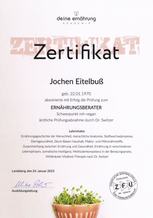 Ausschnitt-Zertifikat